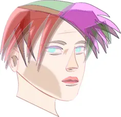 Vector graphics of a man with spiky hair