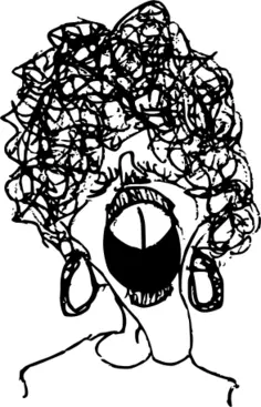 Female singer comic vector drawing