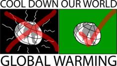 Vector clip art of global warming sign