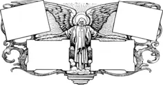Four part angel frame vector graphics
