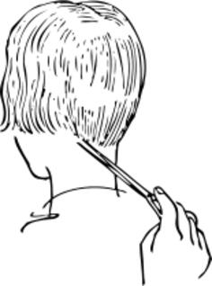 Finishing touches to girl's hair vector graphics