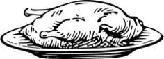 Vector clip art of whole chicken on a plate