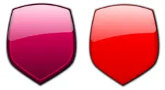 Crimson and red shields vector illustration