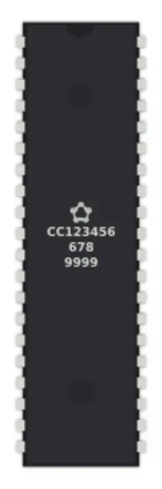 Generic 40-pin IC chip vector graphics
