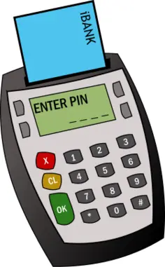 Card payment machine vector graphics