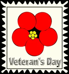 Poppy postage stamp vector drawing