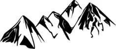 Mountain tops in black and white vector graphics