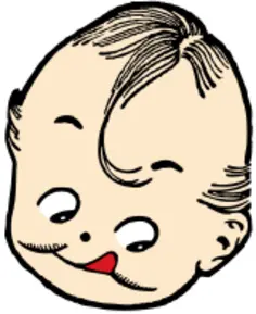 Vector drawing of hungry baby boy