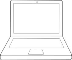 Laptop computer line art vector clip art