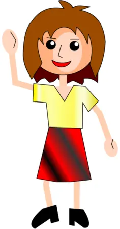 Simple cartoon girl vector illustration