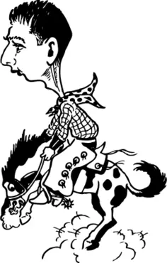 Cowboy riding a horse vector illustration