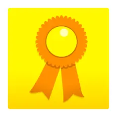 Vector illustration of contest winner orange ribbon