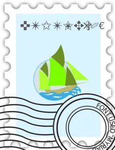 Vector illustration of stamped postage stamp,