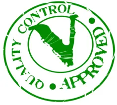 Vector image of quality control vegetarian approved stamp