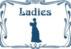 Door sign for ladies restroom vector illustration