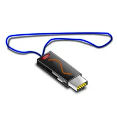 USB stick on cord vector graphics