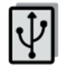 Vector clip art of grayscale USB plug connector label