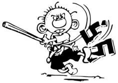 Vector image of smash fascism caricature drawing