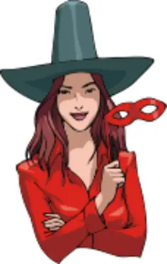 Woman in witch costume vector drawing