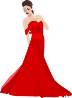 Chinese woman in red dress vector image