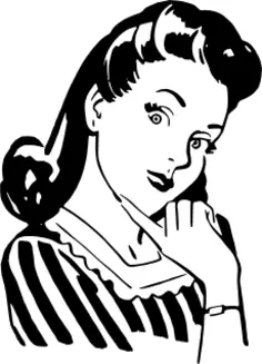 70's style woman vector drawing