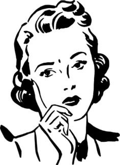 50s woman with worried face vector clip art