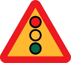Traffic lights ahead sign vector image
