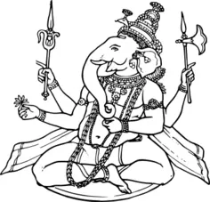 Vector drawing of the God Ganesha