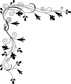 Vector graphics of floral corner border decoration