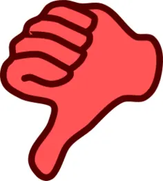 Vector clip art of red thumbs down hand