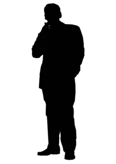 Man smoking a cigarette silhouette vector clip art