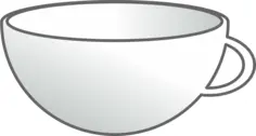 Vector drawing of empty mug of tea