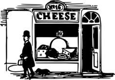 Cheese shop vector drawing