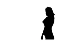 Silhouette vector graphics of side view of woman