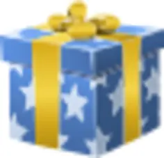 Vector image of blue gift wrapped box