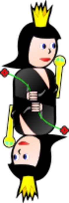 Double Queen of Spades cartoon vector clip art