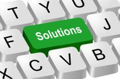 Solutions button vector illustration