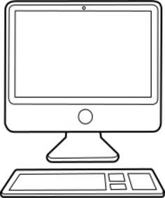 Outline desktop computer configuration vector image