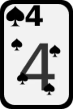 Four of Spades funky playing card vector clip art