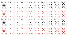Vector graphics of deck of playing cards face up