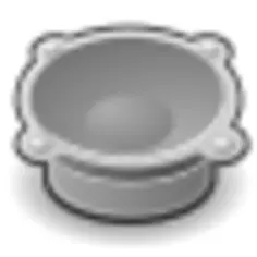 Vector image of audio loudspeaker icon with shadow