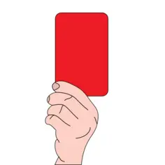 Referee showing red card vector drawing