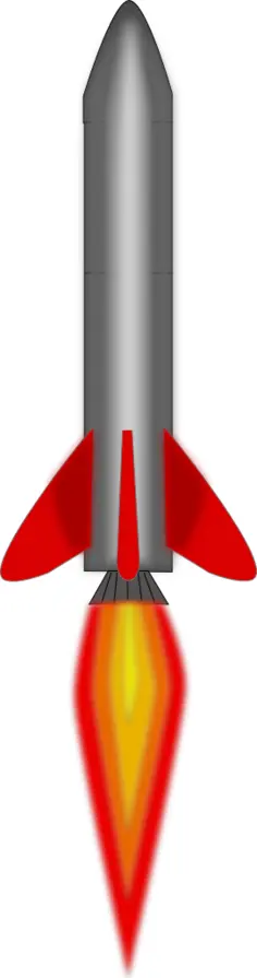 Rocket at take -off vector clip art