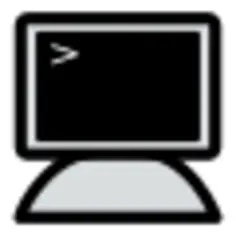 Grayscale KDE default prompt symbol vector illustration