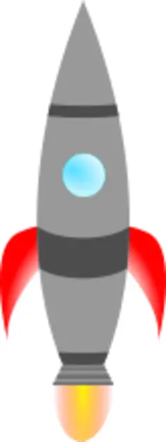Spiky rocket at takeoff vector illustration