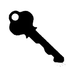 Door key silhouette vector image