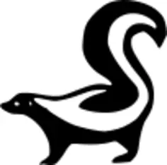 Skunk silhouette vector drawing