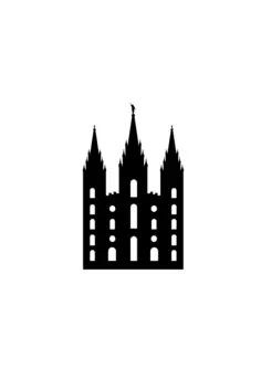 Salt Lake Temple small silhouette vector image