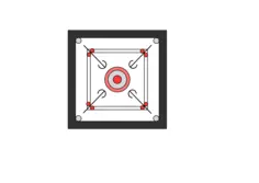 Carrom board top view vector illustration