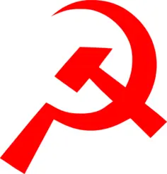Communism sign of thin hammer and sickle vector image